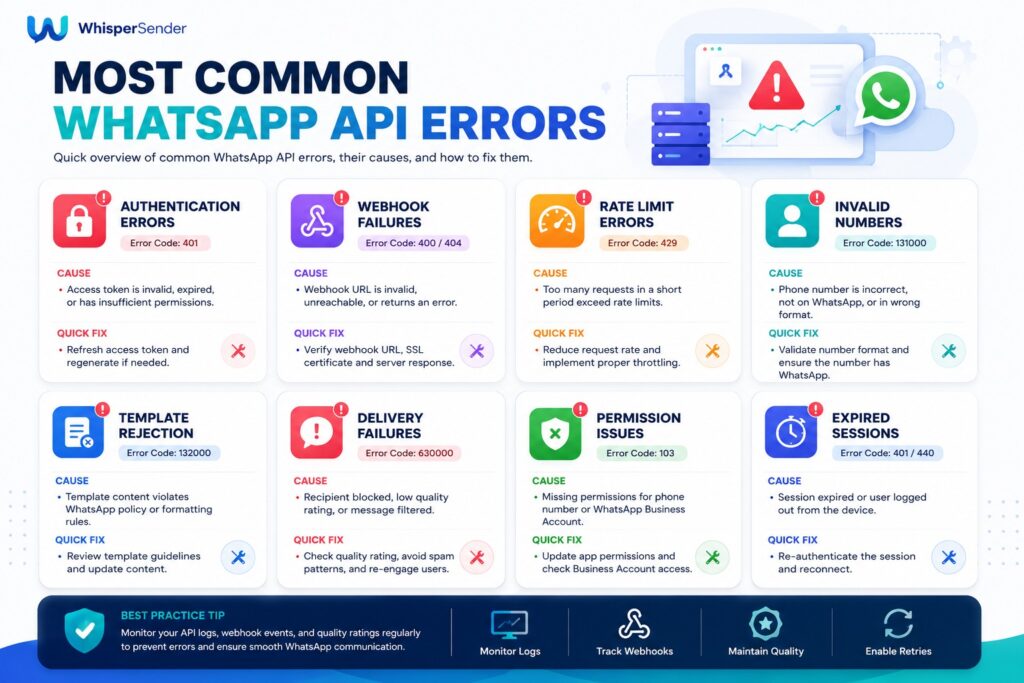 WhatsApp API Errors and Fixes – WhisperSender – Smart WhatsApp Bulk ...